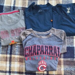 4 Pack Dri Fit Blue And Gray Athletic Shirt Combo Pack